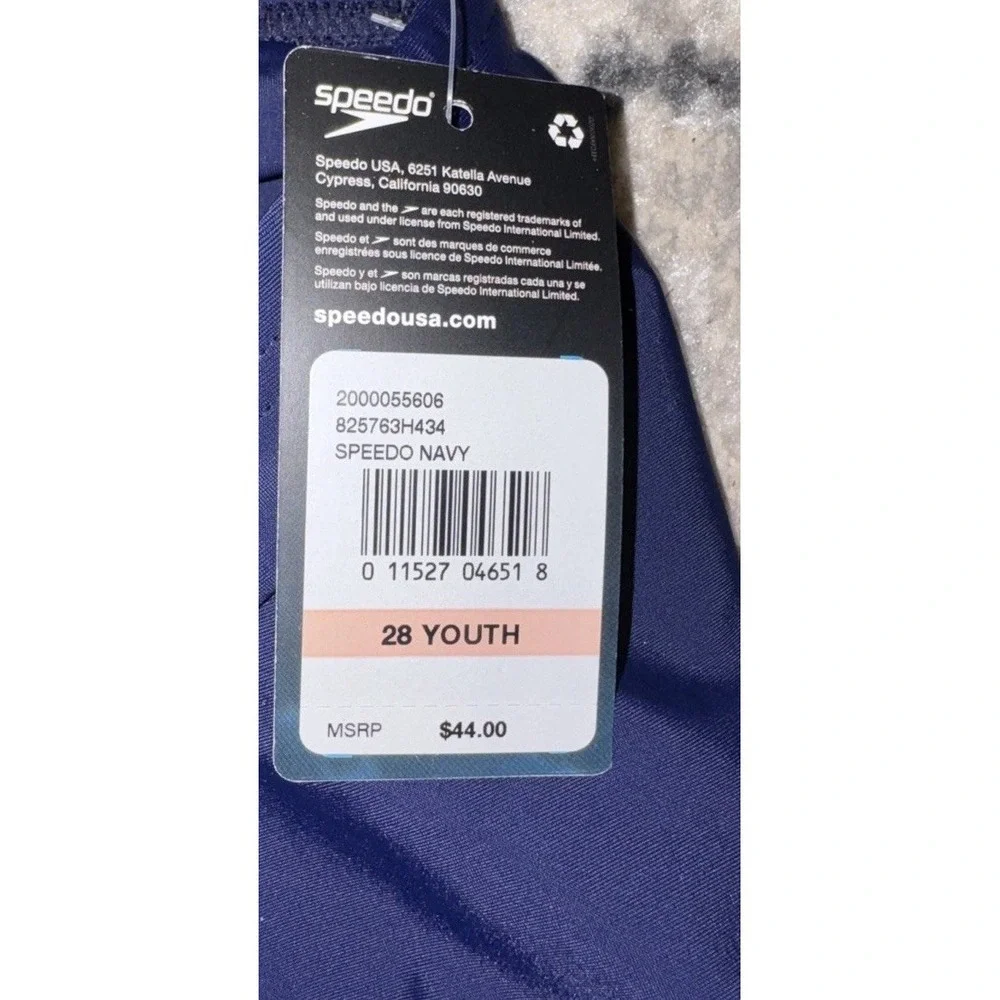 Speedo Boys Pro Flex Jammer Swimsuit Size 28 Blue Swim Competition NWT